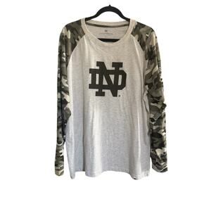 Colosseum XL Notre Dame OHT Military Appreciation Camo Long Sleeve T Shirt #4955